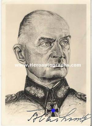 Johannes von Blaskowitz, Ritterkreuz mit Schwertern